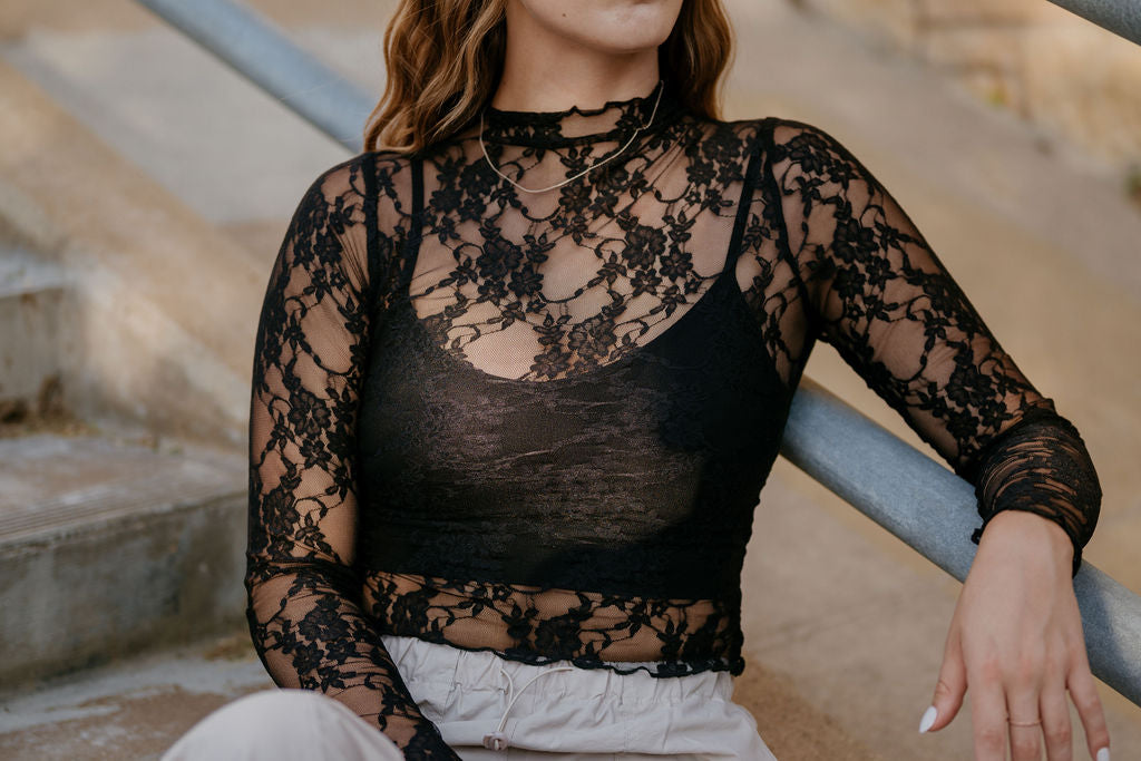 ROLL WITH IT LACE TOP